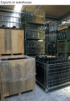 Exports in warehouse