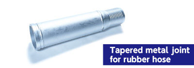 Tapered metal joint for rubber hose